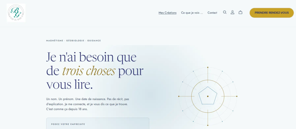 Photo de la page d'accueil du site de Béatrice Griot, énergéticienne.